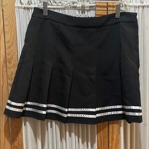 SHEIN Black Mini Skirt with Silver Stripes